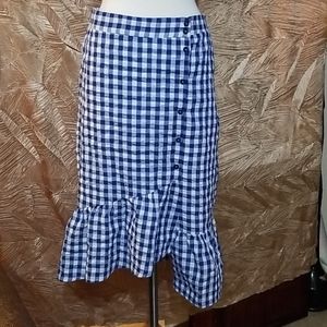 Lost+Wander skirt blue/white checkered